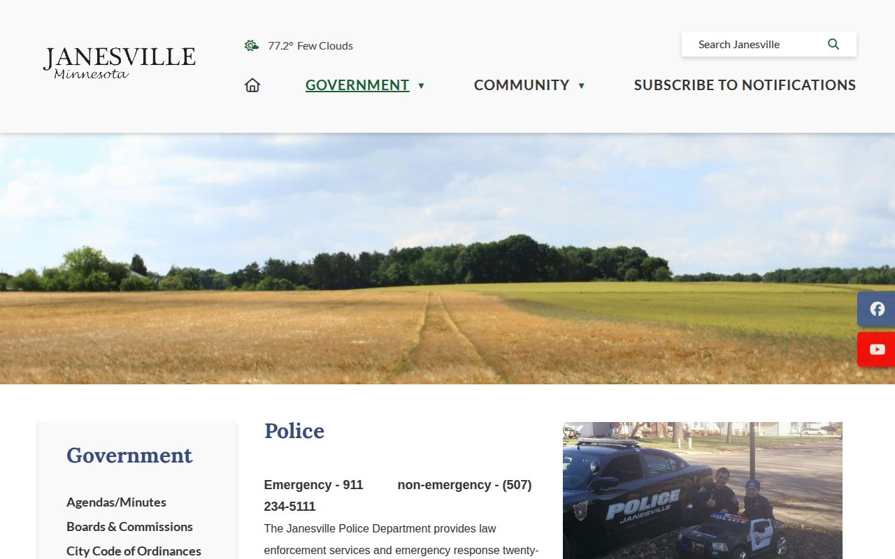 Janesville Police arrest-record request form for Janesville booking records