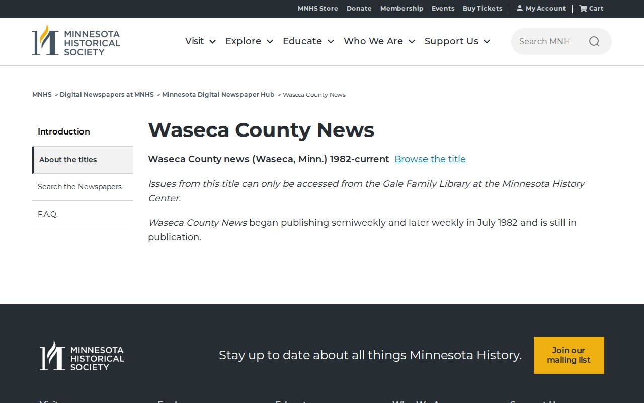 Waseca County arrest-record newspaper archive screenshot